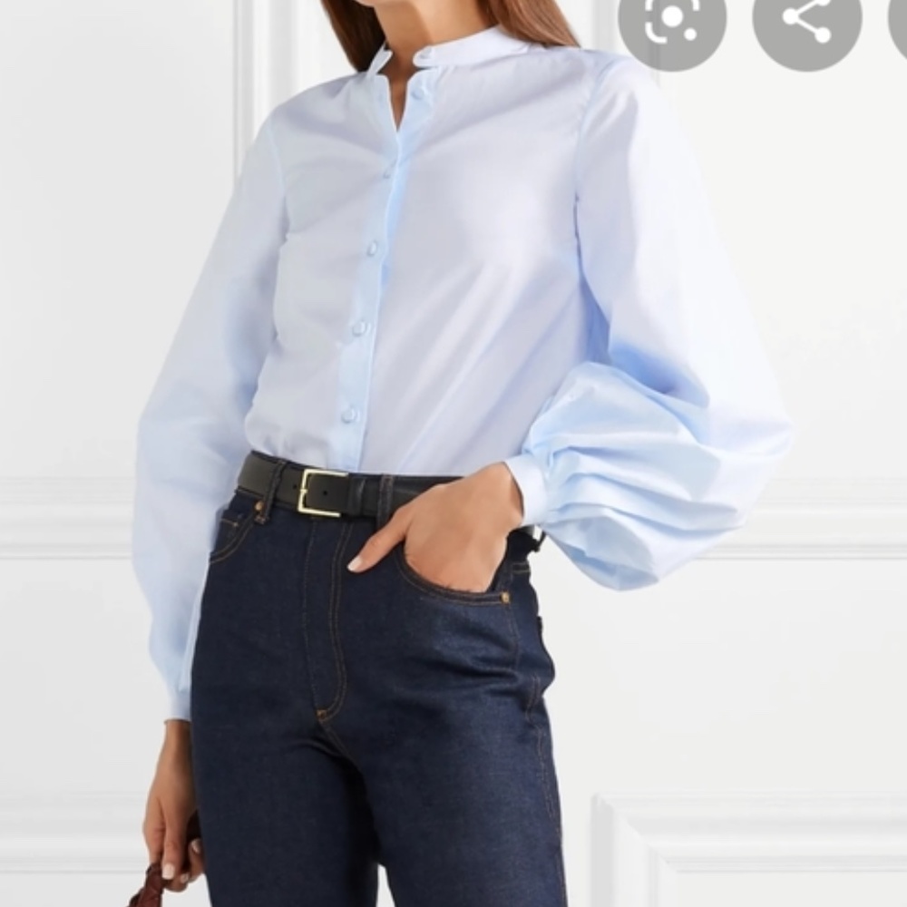 Khaite Ballon Sleeve Button Up Shirt Size M